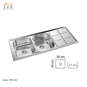 سینک استیل توکار تابان مدل TE9104 