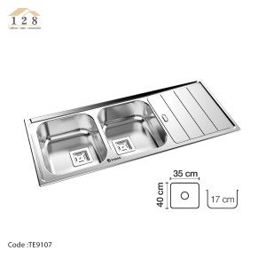 سینک استیل توکار تابان مدل TE9107 